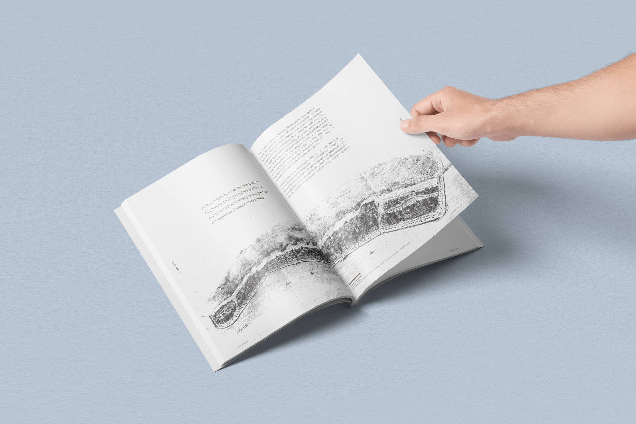 ArchiNa150-magazine-mockups Architetti Napoletani - numero speciale 150 anni, il volume viene sfogliato