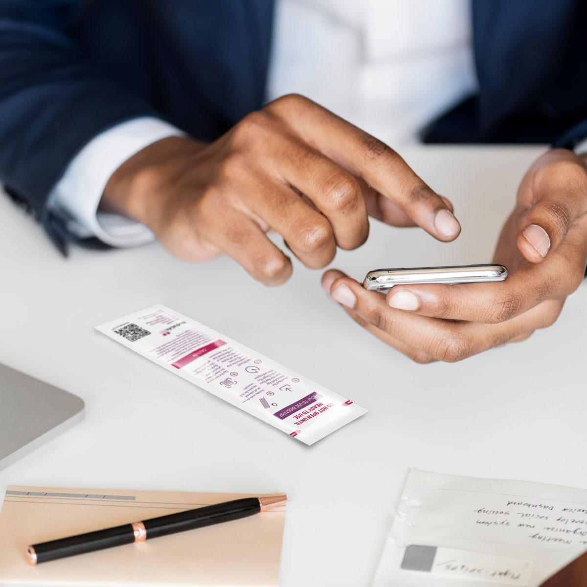 man use app NutraLife, strip packaging