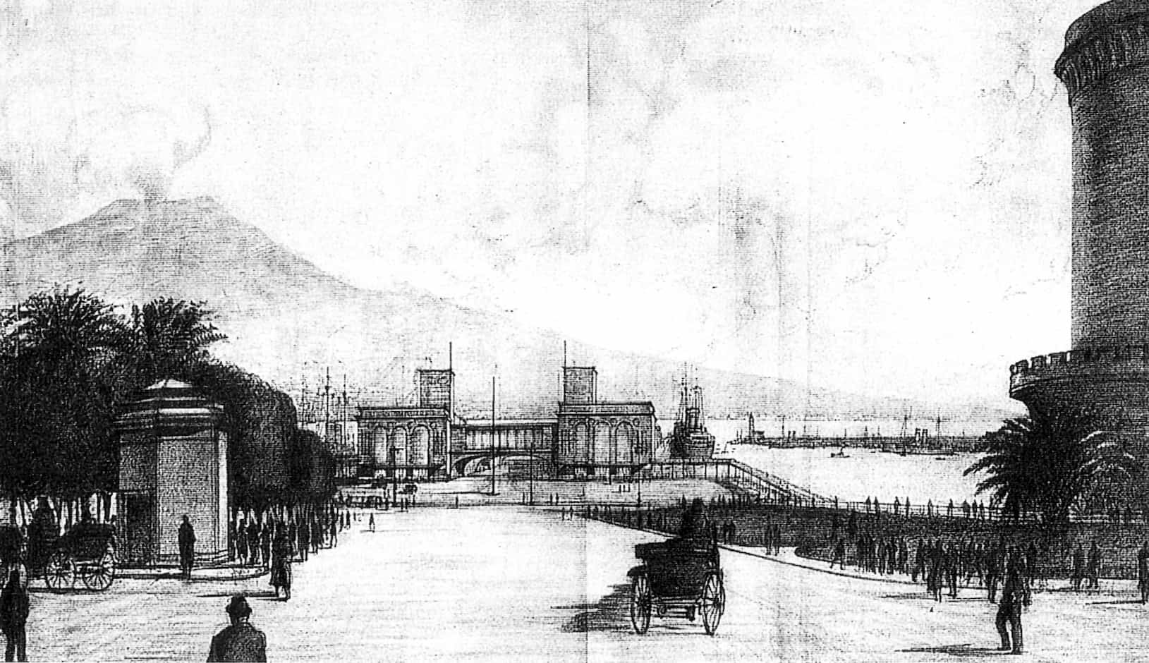 fig. 1.17 Stazione Marittima Napoli, disegno del progetto originario